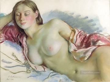  cerezo Obras - Desnudo reclinado con manto de cerezo 1934 Ruso